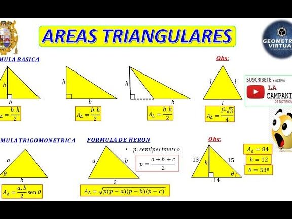 Áreas Triangulares: Fórmulas y Conceptos Simplificados 1 areas triangulares formulas y conceptos simplificados