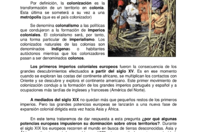 explora las consecuencias del imperialismo europeo en el mundo